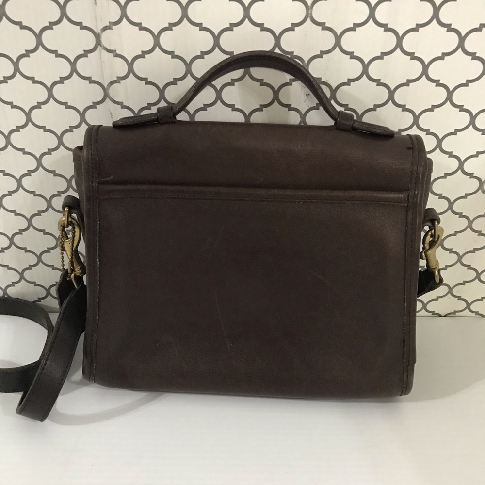 Vintage Coach 9870 Classic Brown Leather Crossbody Bag - Picture 3 of 13